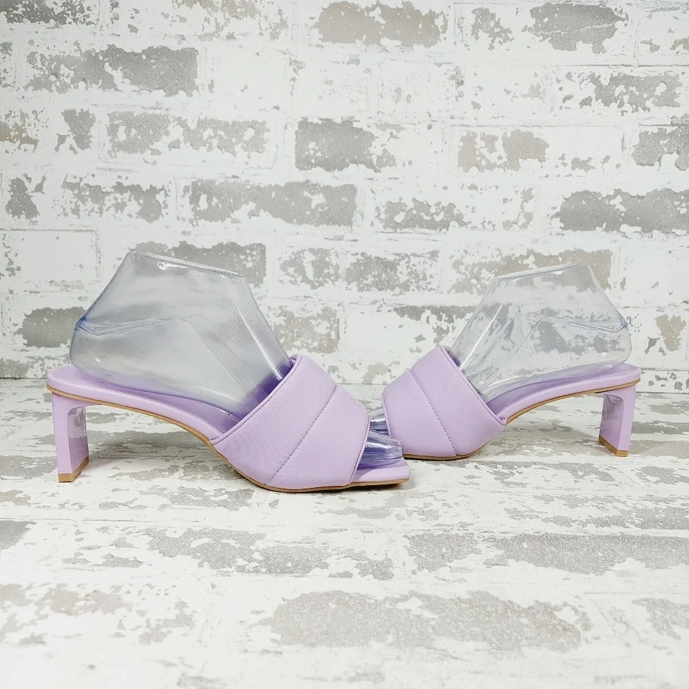 New OPEN EDIT Cava Slide Sandal In Purple Spray A251 - Picture 3 of 11
